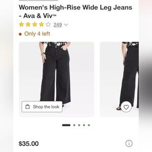 Ava & Viv High Rise Wide Leg Jeans in Black Size 18